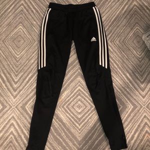 climacool adidas black and white athletic joggers